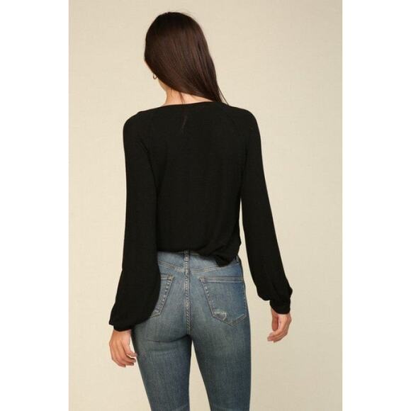 Lumiere Long Sleeve Basic Knit Tee-Black NWT - Picture 5 of 5